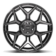 Set(4) 22x10 4P06 Gloss Black Brushed with Tinted Clear - 5x127 &amp; 5x139.7 -18ET