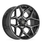 Set(4) 22x10 4P06 Gloss Black Brushed with Tinted Clear - 5x127 &amp; 5x139.7 -18ET with 285/45r22 Ironman iMove GEN 2 SUV Tires