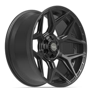 Set(4) 22x10 4P06 Satin Black - 6x135 &amp; 6x139.7 -18ET with 285/45r22 Goodyear Eagle Touring Tires