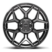 Set(4) 22x10 4P06 Gloss Black Brushed with Tinted Clear - 6x135 &amp; 6x139.7 -18ET with 33x12.50r22 Sailun TerraMax RT Tires