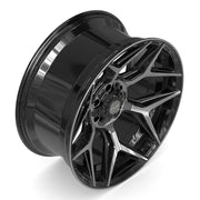 22x10 4P06 Gloss Black Brushed with Tinted Clear - 6x135 + 6x139.7 -18ET