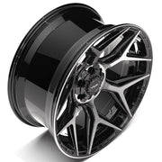 Set(4) 22x10 4P06 Gloss Black Brushed with Tinted Clear - 6x135 &amp; 6x139.7 -18ET