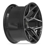 22x12 4P06 Gloss Black Brushed with Tinted Clear - 5x127 + 5x139.7 -44ET