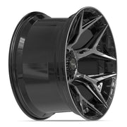 22x12 4P06 Gloss Black Brushed with Tinted Clear - 6x135 + 6x139.7 -44ET