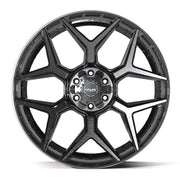 24x10 4P06 Gloss Black Brushed with Tinted Clear - 6x135 + 6x139.7 +18ET
