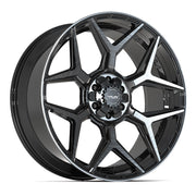 Set(4) 24x10 4P06 Gloss Black Brushed with Tinted Clear - 6x135 &amp; 6x139.7 +18ET with 305/35r24 Ironman iMove GEN 2 Tires &amp; TPMS