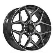 Set(4) 24x10 4P06 Gloss Black Brushed with Tinted Clear - 6x135 &amp; 6x139.7 +18ET with 295/35r24 Sailun Atrezzo SVR LX+ Tires