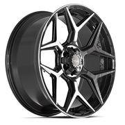 24x10 4P06 Gloss Black Brushed with Tinted Clear - 6x135 + 6x139.7 +18ET