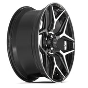 Set(4) 24x10 4P06 Gloss Black Brushed with Tinted Clear - 6x135 &amp; 6x139.7 +18ET