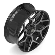 Set(4) 24x10 4P06 Gloss Black Brushed with Tinted Clear - 6x135 &amp; 6x139.7 +18ET