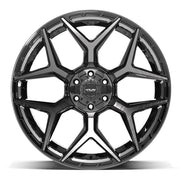 Set(4) 24x12 4P06 Gloss Black Brushed with Tinted Clear - 6x135 &amp; 6x139.7 -44ET