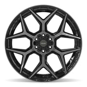 Set(4) 24x12 4P06 Gloss Black Brushed with Tinted Clear - 6x135 &amp; 6x139.7 -44ET
