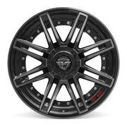 Set(4) 20x10 4P08 Gloss Black Brushed with Tinted Clear - 6x135 &amp; 6x139.7 -18ET