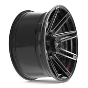 Set(4) 20x10 4P08 Gloss Black Brushed with Tinted Clear - 6x135 &amp; 6x139.7 -18ET