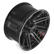 Set(4) 20x10 4P08 Gloss Black Brushed with Tinted Clear - 6x135 &amp; 6x139.7 -18ET