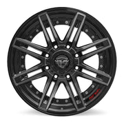 Set(4) 20x10 4P08 Gloss Black Brushed with Tinted Clear - 8x170 -24ET
