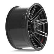 Set(4) 20x10 4P08 Gloss Black Brushed with Tinted Clear - 8x180 -24ET