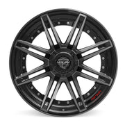 Set(4) 22x10 4P08 Gloss Black Brushed with Tinted Clear - 6x135 &amp; 6x139.7 -18ET with 285/45r22 Ironman iMove GEN 2 SUV Tires &amp; TPMS