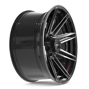 22x10 4P08 Gloss Black Brushed with Tinted Clear - 6x135 + 6x139.7 -18ET