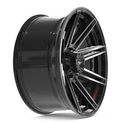 22x10 4P08 Gloss Black Brushed with Tinted Clear - 6x135 + 6x139.7 -18ET