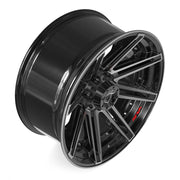 Set(4) 22x10 4P08 Gloss Black Brushed with Tinted Clear - 6x135 &amp; 6x139.7 -18ET