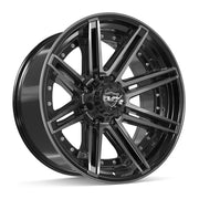 Set(4) 22x10 4P08 Gloss Black Brushed with Tinted Clear - 8x170 -24ET