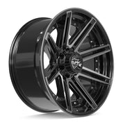 Set(4) 22x10 4P08 Gloss Black Brushed with Tinted Clear - 8x170 -24ET