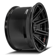 Set(4) 22x12 4P08 Gloss Black Brushed with Tinted Clear - 5x127 &amp; 5x139.7 -44ET