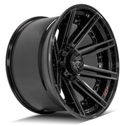 22x12 4P08 Gloss Black Brushed with Tinted Clear - 6x135 + 6x139.7 -44ET