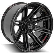 Set(4) 22x12 4P08 Gloss Black Brushed with Tinted Clear - 8x170 -44ET