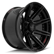 Set(4) 22x12 4P08 Gloss Black Brushed with Tinted Clear - 8x170 -44ET