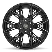 20x10 4P40 Gloss Black Brushed with Tinted Clear - 6x135 + 6x139.7 -18ET