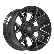 Set(4) 20x10 4P40 Gloss Black Brushed with Tinted Clear - 6x135 &amp; 6x139.7 -18ET