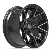 Set(4) 20x10 4P40 Gloss Black Brushed with Tinted Clear - 6x135 &amp; 6x139.7 -18ET