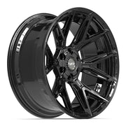Set(4) 22x10 4P40 Gloss Black - 6x135 &amp; 6x139.7 -18ET with 285/45r22 TBB TS-37 AT Tires