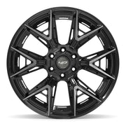 22x10 4P40 Gloss Black Brushed with Tinted Clear - 6x135 + 6x139.7 -18ET