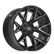 Set(4) 22x10 4P40 Gloss Black Brushed with Tinted Clear - 6x135 &amp; 6x139.7 -18ET with 285/45r22 Sailun TerraMax AT2 Tires
