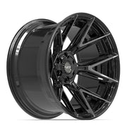 Set(4) 22x12 4P40 Gloss Black Brushed with Tinted Clear - 6x135 &amp; 6x139.7 -44ET