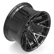 Set(4) 22x12 4P40 Gloss Black Brushed with Tinted Clear - 6x135 &amp; 6x139.7 -44ET