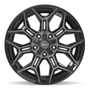 Set(5) 20x10 4P44 Gloss Black Brushed with Tinted Clear - 5x127 &amp; 5x139.7 -18ET