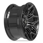 Set(5) 20x10 4P44 Gloss Black Brushed with Tinted Clear - 5x127 &amp; 5x139.7 -18ET