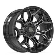 Set(4) 20x10 4P44 Gloss Black Brushed with Tinted Clear - 6x135 &amp; 6x139.7 -18ET
