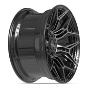 20x10 4P44 Gloss Black Brushed with Tinted Clear - 6x135 + 6x139.7 -18ET