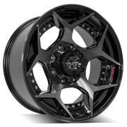 Set(4) 20x10 4P50 Gloss Black Brushed with Tinted Clear - 8x170 -24ET
