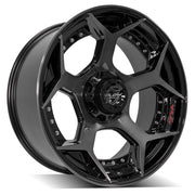 Set(4) 22x10 4P50 Gloss Black Brushed with Tinted Clear - 5x127 &amp; 5x139.7 -24ET