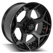 22x10 4P50 Gloss Black Brushed with Tinted Clear - 5x127 + 5x139.7 -24ET