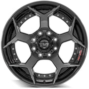 22x10 4P50 Gloss Black Brushed with Tinted Clear - 8x165.1 -24ET