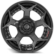 22x12 4P50 Gloss Black Brushed with Tinted Clear - 6x135 + 6x139.7 -44ET