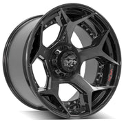 Set(4) 22x12 4P50 Gloss Black Brushed with Tinted Clear - 6x135 &amp; 6x139.7 -44ET