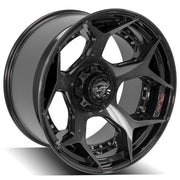 Set(4) 22x12 4P50 Gloss Black Brushed with Tinted Clear - 6x135 &amp; 6x139.7 -44ET